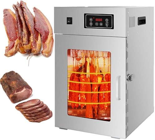 DHMYYXGS Sechoir Viande Charcuterie,Séchoir Viande Rotatif 360 °,Déshydrateur Et Sèche-Linge Acier Inoxydable,avec Thermostat Réglable 30 à 90 °c,pour Sécher Biltong,Viande,Fruits 5kg/Time