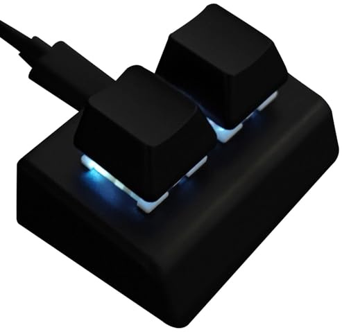Tastiera macro meccanica – ABS 2,05x1,89x1,18 pollici | Tastiera programmabile a doppio tasto, interruttore Cherry, Hotswap, Mini controller USB cablato di tipo C, copia-incolla, accessorio di gioco
