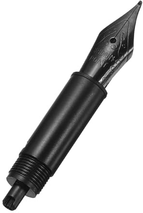 PATIKIL 0.6 mm Fountain Pen Nib Replacement, 304 Stainless Steel Threaded Fine Point Nib for Drawing Writing Signing, Black(Small Curved Tip)