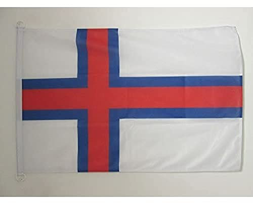 AZ FLAG Bandera Nautica de Las Islas Feroe 45x30 cm - Pabellón de Conveniencia Feroésa 30 x 45 Cm, Bandera de Barco con anillas