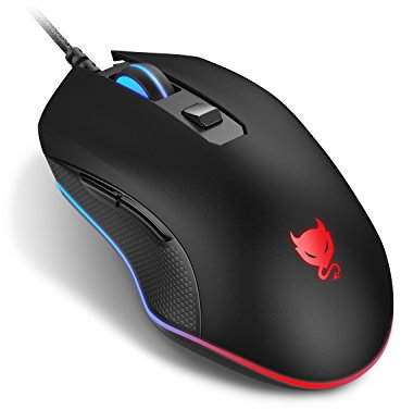 Redimp LED Mouse USB Con Cavo 6 Tasti Luce Gradiente 4 Livelli DPI Ottico Sensore Per Ufficio Gaming MacBook iMac Chromebook Surface Pro PC Computer Portabile Laptop Notebook GM300