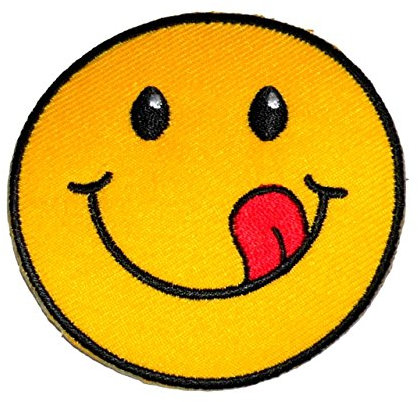 Applikation Patch Sticker Smiley Durchmesser 6,5 cm