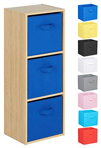Hartleys 3 Tier Oak Cube Unit - Choice of Storage Boxes