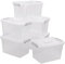 Neadas 10 L Clear Storage Latching Box, Plastic Boxes with Lid, 6-Pack