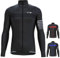 Fdx Men’s All Day Cycling Jersey, Thermal, Water Resistant, Super Roubaix Fabric, Lightweight Winter Cycle Top, Long Sleeve Bicycle Riding Shirt with 3 Pockets, Running Sports Clothing (Black M)