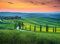 Livingwalls Fototapete Designwalls Vliestapete Tuscany Tapete Mediterran in Blau, Gelb, Grau, Grün, Orange, Taupe 350 x 255 cm XXL Wandtapete Wandbild 118650