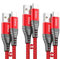Siwket USB Type C Cable 3A Fast Charging Cord,[3-Pack 2x1M 2M] USB A to USB C Fast Charger Cable Nylon Braided Data Sync for Samsung Galaxy S10 S10e S9,LG G5 G6,Sony Xperia,HTC (Red)