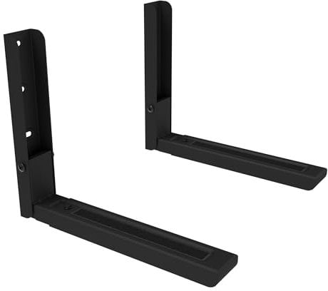 MAHARA Microwave Wall Mount Brackets - Universal Microwave Oven Shelf, Adjustable Depth, Space Saving, Max Weight 45kg, Anti-Slide Pads for Safety