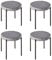 HOMCOM Juego de 4 taburetes de Comedor Sillas de Comedor apilables Silla de Cocina con Asiento tapizado, Aspecto Terciopelo Asiento Taburete Terciopelo para Cocina Comedor Metal Gris 41,5 x 41,5 x 46