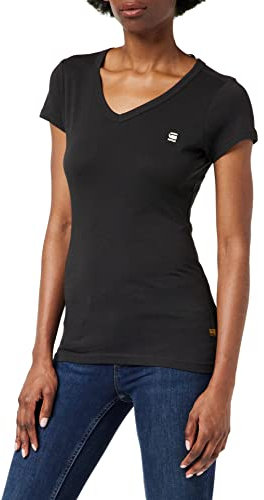 G-Star Para Mujer Top Eyben Slim V-Neck, Negro (dk black D21314-4107-6484), S