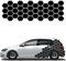 1A Style Sticker Auto Waben Aufkleber Autodekor KFZ Seitenaufkleber Camper Wohnwagen Folie (Schwarz)