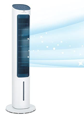 KLARSTEIN Condizionatore Portatile 5in1, Climatizzatore Portatile Senza Tubo, Raffrescatore d'Aria 360m³/h, Aria Condizionata Portatile 50W, Serbatoio da 4L, Silenzioso con Timer e Night Mode, Bianco