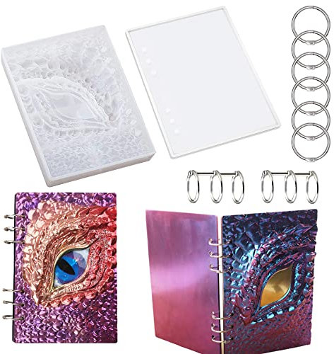 Yayatty Molde Silicona Resina Cubierta de Cuadern A5, Molde de Silicona para Cuaderno A5 de Ojo de Dragón, Resina Epoxi Molde Silicona para Resin Notebook Manualidades Bricolaje
