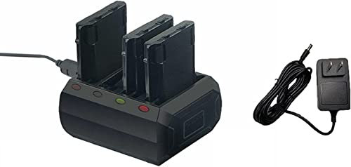 LANADO 4-Slot Charging Cradle for Zebra TC70/TC70X/TC72/TC77, 5V Output, Black Battery Charger