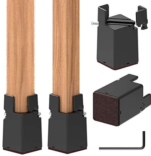 AIRUJIA Elevadores De Muebles con Llave, Elevador Mesa 10Cm, Elevadores Cama para Sofá Mesa De Escritorio, Se Adapta a Diámetros De 28 Mm a 60 Mm, Soporta 20.000 Libras 4 Paquetes De Negro