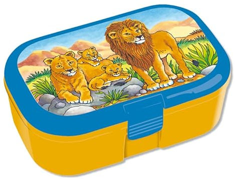 Lutz Mauder Lunchbox * LÖWE * für Kinder | 10697 | Perfekt für Safari Fans | Vesperdose Brotdose Brotzeit Schule Grundschule Einschulung