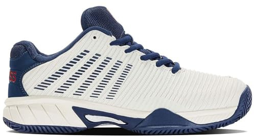 K-Swiss Performance Hypercourt Express 2 HB Tennis Shoe, Blanc de Blanc/Blue Opal/Lollipop, 37 EU