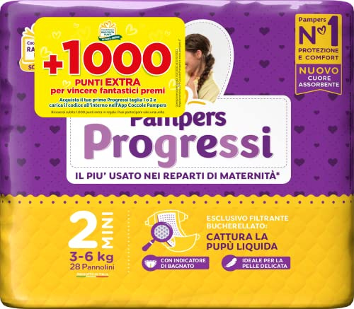 Pampers Progressi Mini, Größe 2 (3-6 kg), 28 Windeln