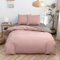 Oushebck Housse de Couette 220x240 cm + 2 Taies Oreiller 65x65 cm - Rosa + Gris foncé - Parure Lit 2 Personnes 120 Fils/cm² en Microfibre avec Fermeture Éclair