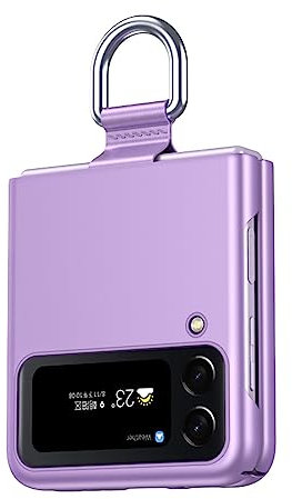 UPLAI Mat Coque pour Samsung Galaxy Z Flip4, Très Mince Antichoc Housse avec Anneau, Prime Dur PC Bumper Élégant Portable Pli Étui.Violet
