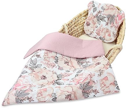 Babydecke Kuscheldecke Baby Decke Sommerdecke mit Baumwolle 75x60 cm + Kissen 30x30 cm - Kinderdecke Kinderwagen Blanket Babydecken Kinderwagendecke und Erstausstattung für Neugeborene und Kinder