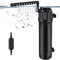 LNIDEAS Filtro de acuario 5 en 1 con luz UV para agua verde con temporizador, bomba de filtro interno sumergible de 650 l/h, modo dual (aireación/lluvia), caudal y dirección ajustable (650 L/H)