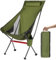 OKYUK Foldable Camping Chair High-Backed Chair with 2 Storage Bags and Carry Bag, Suitable for Outdoor Travel, Beach Chair, Hiking and Fishing for Adults(Wide Green)
