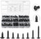MumdoYAL 350 pièces vis autoperforante，vis autoforeuse métal，vis noir，vis bois ，tête cruciforme，fabriqué en acier au carbone，Les dimensions comprennent M3, M3.5, M4, M4.8