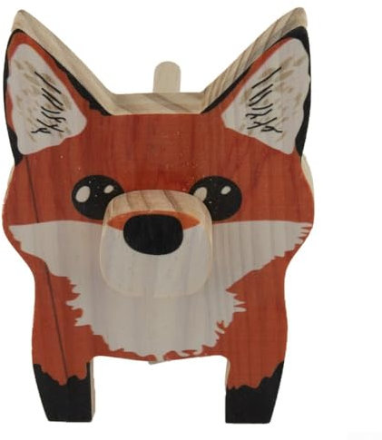 Zoegneer Kreativer Brillenhalter, niedliches Tier-Design, langlebiges Holzmaterial, kompakter und praktischer Schreibtisch-Organizer (Fuchs)