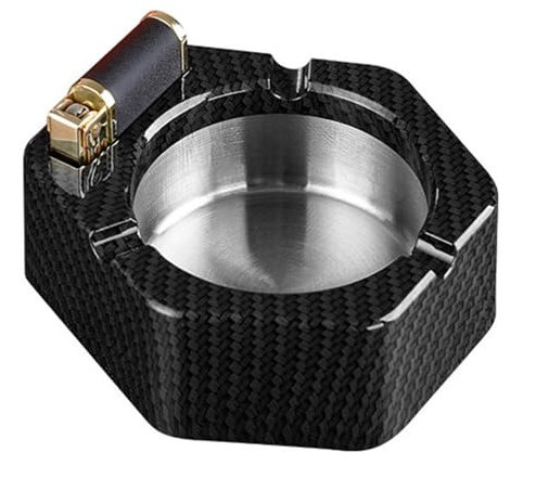 Vintage-Kerosinfeuerzeug mit Aschenbecher, nachfüllbares Feuerzeug-Haushalts-Aschenbecher aus Edelstahl, multifunktionales Feuerzeug-Aschenbecher-Set, geeignetes Geschenk für Zigarrenliebhaber (Color
