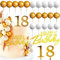 JeVenis White Gold Happy 18th Birthday Cake Decoration 18th Birthday Cake Topper Golden Balls Cake Decorations