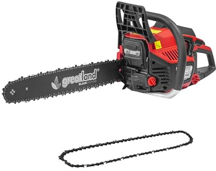 Tronçonneuse thermique 58cc - guide 51.5cm - 2ème chaîne offerte - GREATLAND BLACK EDITION