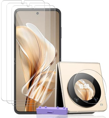 AnnhanT Protector Pantalla para ZTE Nubia Flip 5G Película de TPU Flexible 3 Piezas y ZTE Nubia Flip 5G Cristal Templado de Lente de cámara 3 Piezas. Película de TPU de HD transparente Flexible