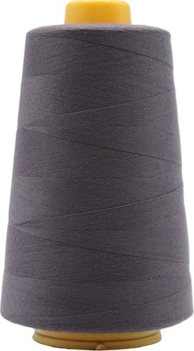 Cono filo per taglia e cuci 4000 Yards lunghezza 3660 metri 100% poliestere vari colori set tre pezzi macchina da cucire taglia e cuci cucito filo resistente (5041 Grigio scuro)