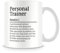Behind The Glass - Definición de entrenador personal - Taza divertida para el gimnasio | Taza para un PT, cerámica, 11 onzas líquidas