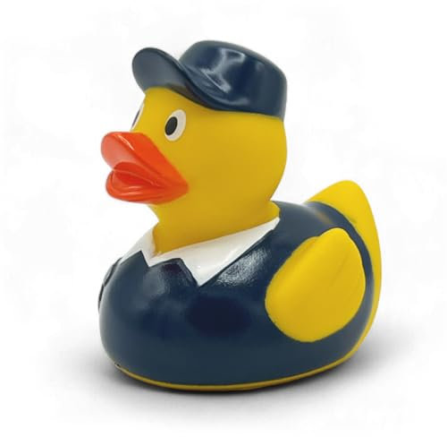 Quietscheente Horst Handwerker, eine original Badeente von SUPERLOTTI®, der Qualitätsmarke für Kinder! Nur echt in der Apfelbox!