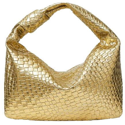 PHILOMENA Damen-Handtasche mit Knotenriemen, Leder, mit Reißverschluss, Hobo-Clutch, Geldbörsen