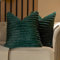 OHS Faux Fur Ribbed Green Cushions Covers, Super Soft Lounger Cushion Covers for Sofa Bedroom Living Room Comfy Decorative Throw Pillows for Cushion Inners, Pack of 2 - Green