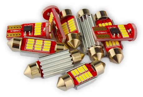 9Pcs Canbus LED Interior Reading Trunk Light Kit Number Plate Bulbs ，For Ho=nda Jazz Fit MK2 2 II 2009-2011 2012 2013 2014 IceBlue