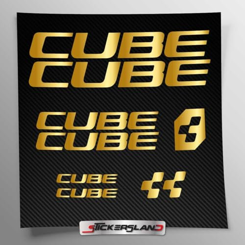 Aufkleber-Set kompatibel mit Rahmen MTB Mountainbike und Helm | Decals Aufkleber für Fahrrad Schriftzug Logos | Stickersland® – CB (Glänzendes metallisches Gold)