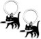 Katyjun 2 Stück Schlüsselanhänger Schwarze Katze, Cute Katzen Keychain Süß