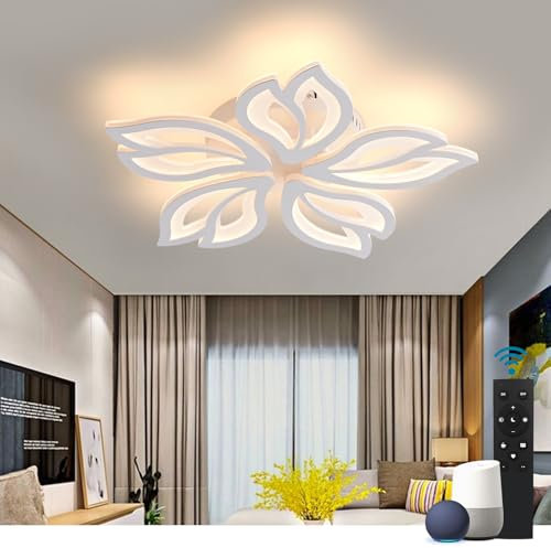 Sky angle Smart LED-Deckenleuchte mit Fernbedienung, Verstellbares Licht 65 W 7800 LM, Acryl-Deckenleuchten für Schlafzimmer Wohnzimmer