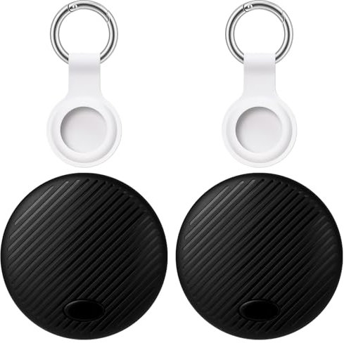 Ainiv 2PCS Smart Tag Bluetooth, Negro Air Tracker Tag Localizador Compatibles con iOS, 50 M/164 Pies Alcance de hasta, IP67 Rastreador GPS, Buscador de Llaves para Billetera, Equipaje, Mascota