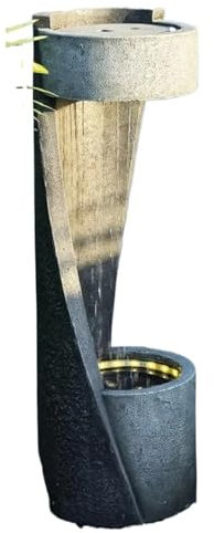 Fontaine Solaire Fontaine D'extérieur sur Pied D'intérieur avec Lumières Fontaines d'eau D'extérieur Modernes À Effet De Pluie De 35 Pouces Support De Plantes Patios Fontaine à Eau