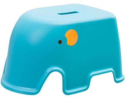 EXHUMKY Step Stool Blue Elephant Non Slip Safety Foot Stool for Kitchen Bathroom Potty Training for Sink Reach and Independent Hygiene Development