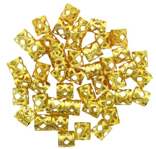 Disney WISH – Lot 50 Ornements Dorés Pour Tresses – Bijoux De Cheveux Enfant – Embellissement Facile Des Coiffures Fille – Accessoires Légers, Ajustables – Look Brillant Univers WISH
