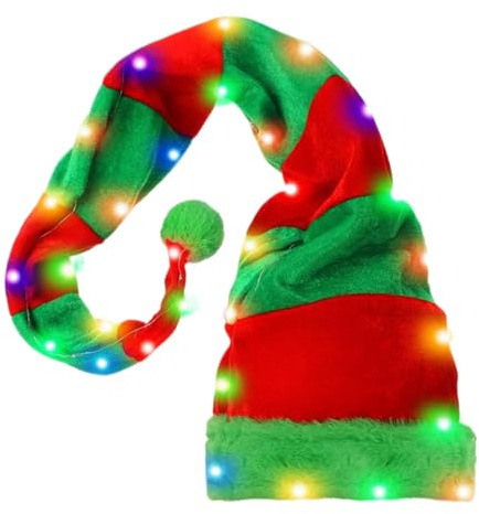Sombreros de Navidad LED – Gorro de invierno con luces LED para fiesta de Año Nuevo, gorro de Navidad | Acrílico suave con material de punto, ligero y cálido, gorra para celebración festiva en