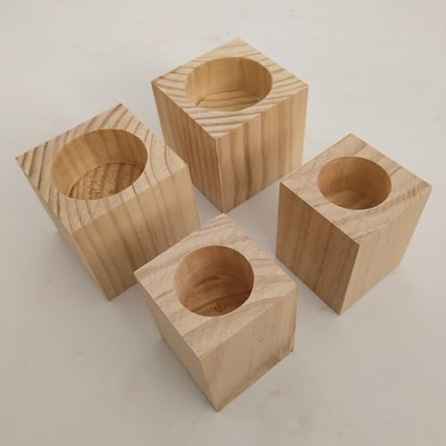 Holz-Bett-Schreibtisch-Erhöher, Möbelerhöhungen aus Massivholz, 4 Stück, Hubhöhe 3–15 cm(Ø 5.5cm-Increase Height 5cm)