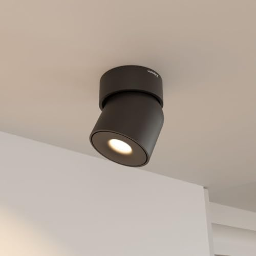 LUMIÈRE Design Deckenleuchte 'Esol' LED 350 Grad schwenkbar warmweiß 2700 K nicht dimmbar CRI 90 Wandleuchte Deckenstrahler Spotleuchte Flur Schlafzimmer Schwarz