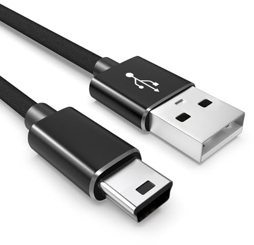 Sinoacc Mini USB Kabel, Standard USB A 2.0 auf Typ Mini B Kabel Geflochten Ladekabel Kompatibel mit Kamera, Mikrofon, GPS, Externe Festplatte, Dashcam, usw - 100cm